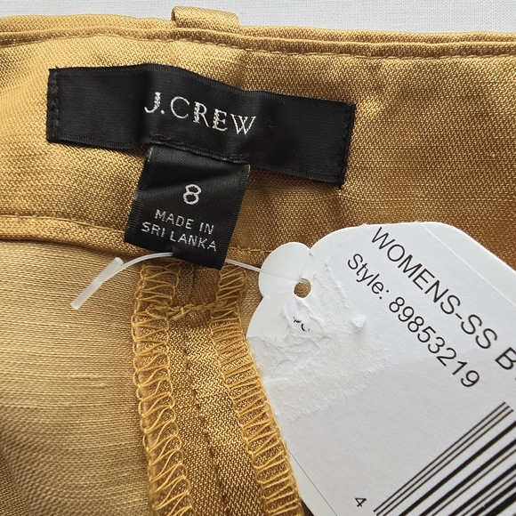 J. Crew NWT Gold High Waist Pleated Shorts With Pockets, Sz 8 - Picture 2 of 8